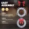48 Inch Pre-lit Large Christmas Wreath with 224 LED Multi-Color Lights, Christmas Door Wreath for Garage, Outdoor Christmas Wreath with Red Bow, Timer Remote Control, Plug-in, White